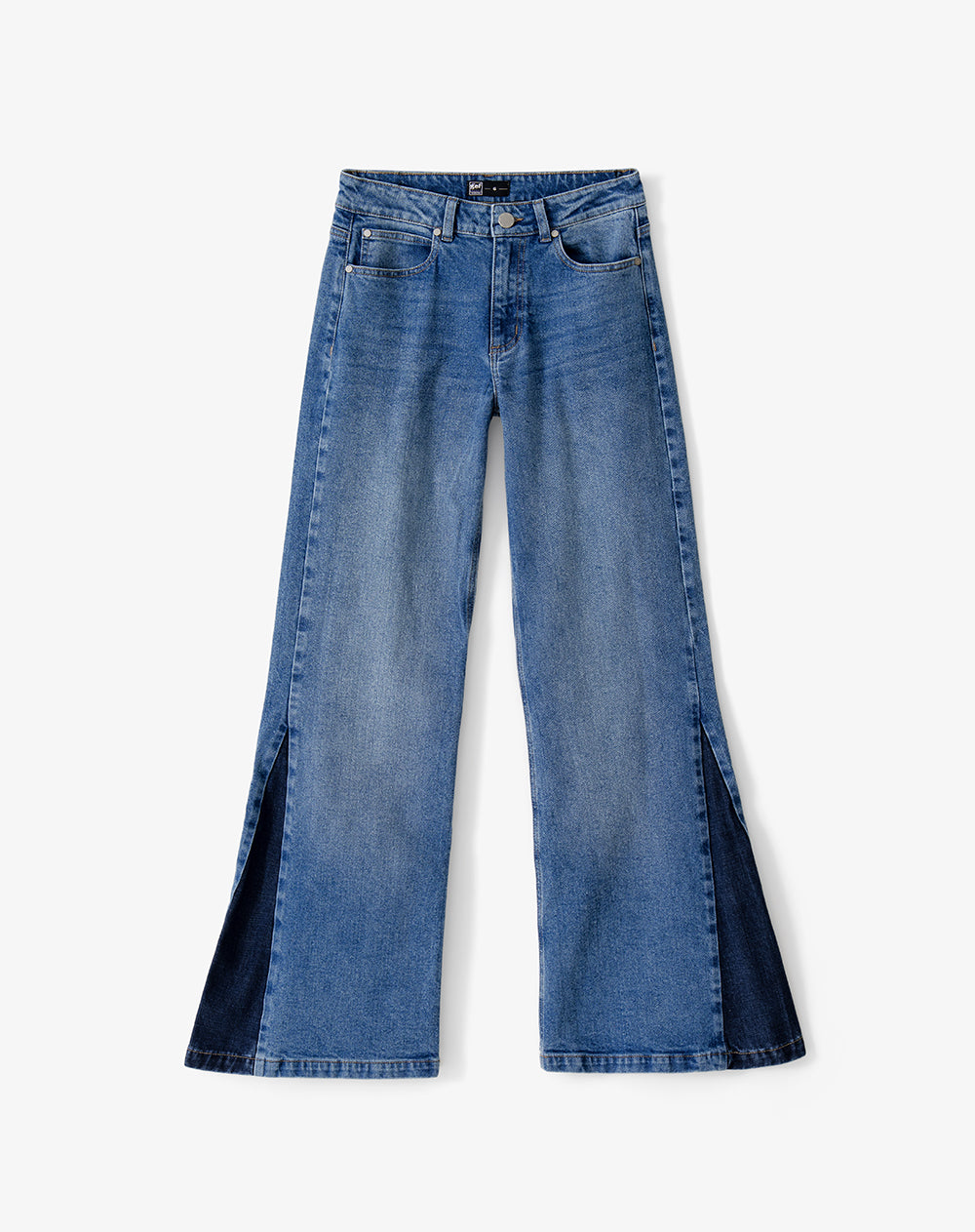 Jean flare fit tiro medio índigo