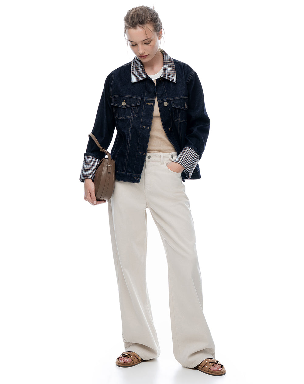 Chaqueta regular fit sin capucha índigo oscuro