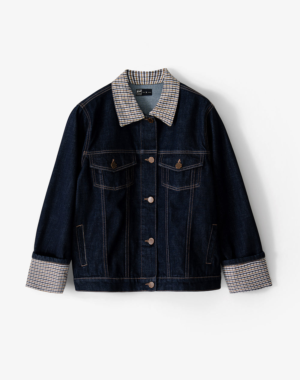 Chaqueta regular fit sin capucha índigo oscuro