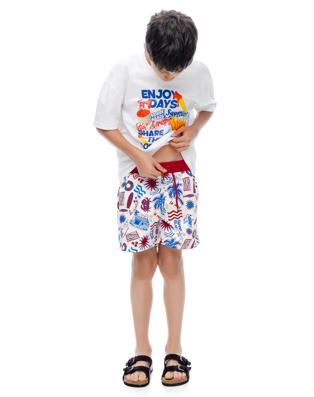 Short pantaloneta vainilla estampado niño