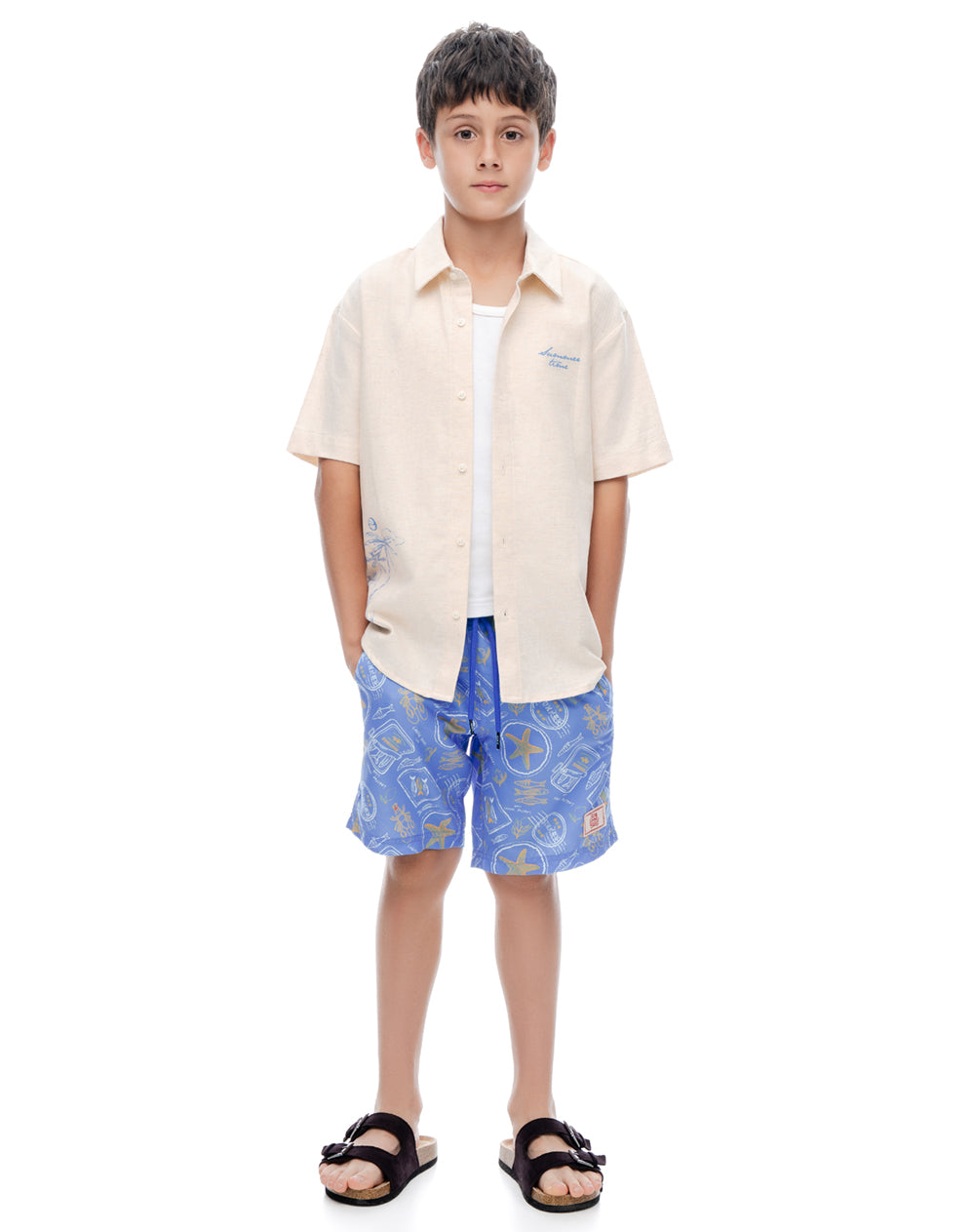 Camisa regular manga corta arena