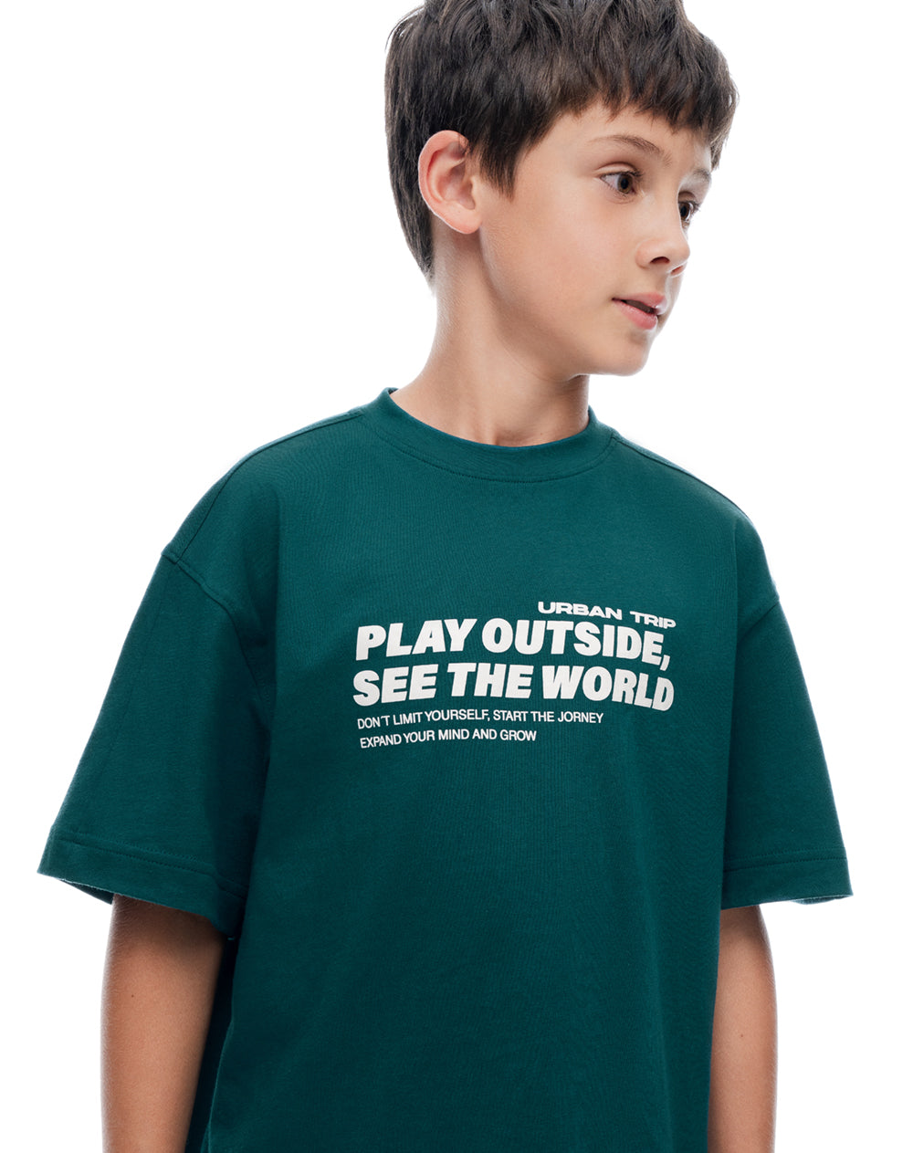 Conjunto pantalon largo camiseta verde niño