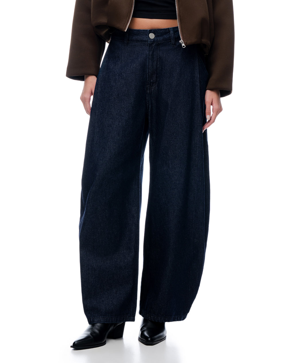 Jean baggy tiro medio índigo osc mujer