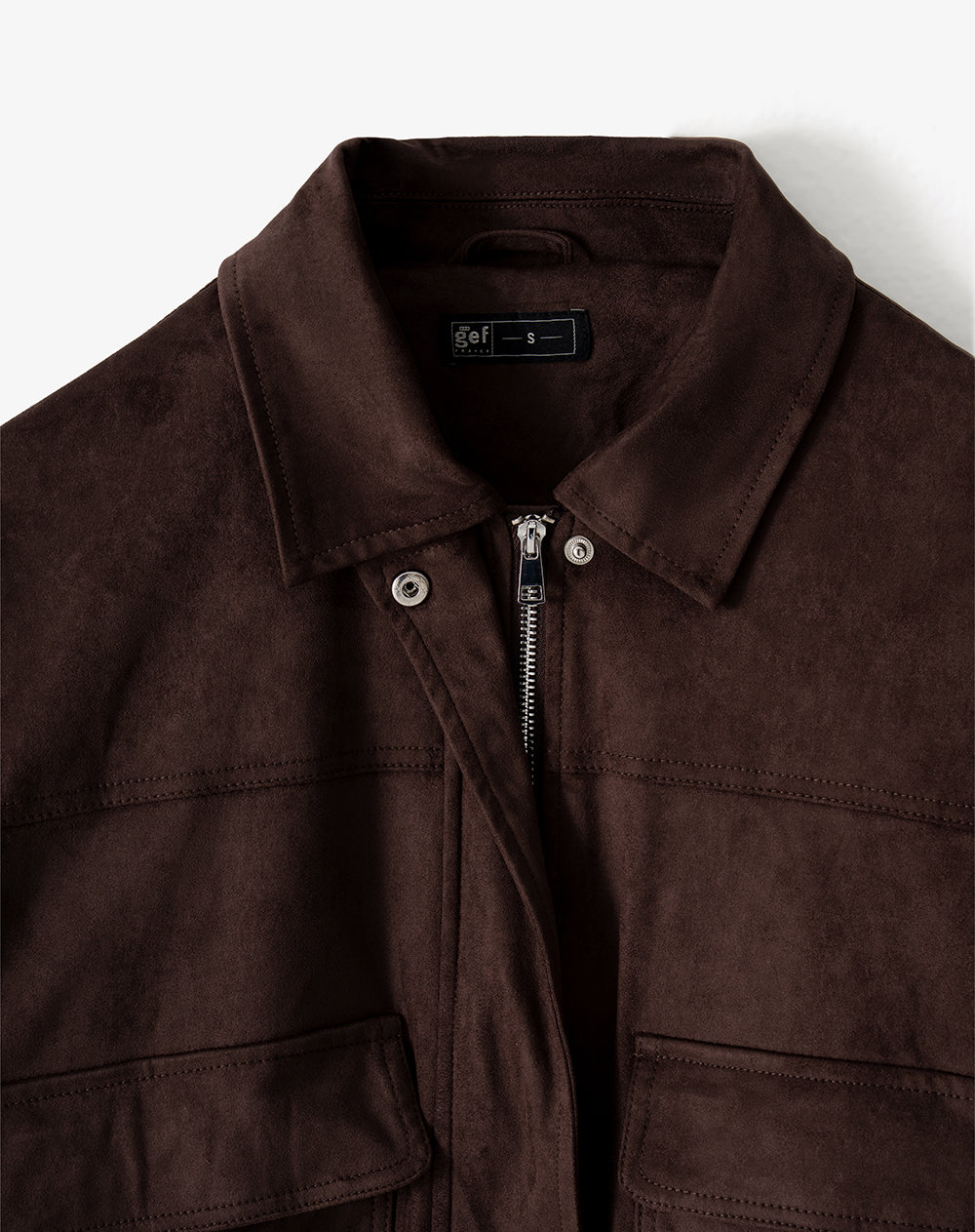 Chaqueta regular sin capucha chocolate mujer