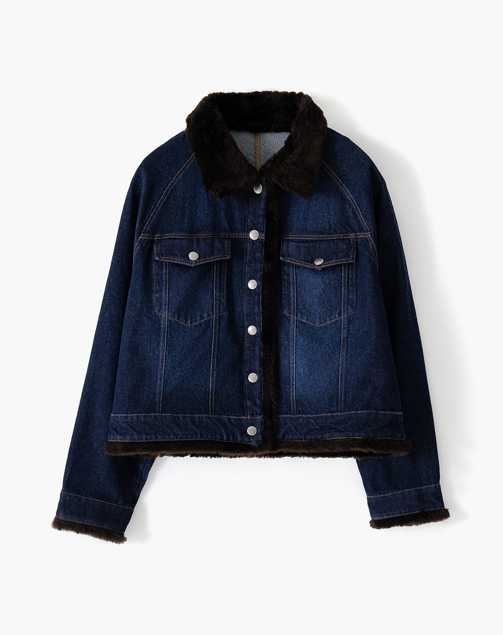 Chaqueta regular sin capucha índigo osc mujer