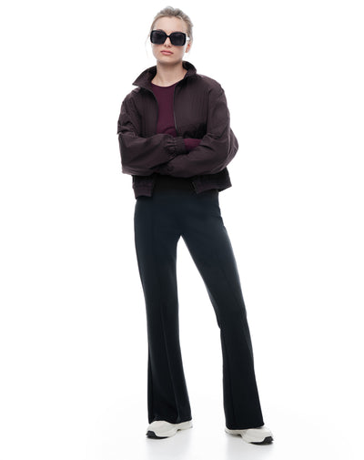 Pantalón tiro medio bota campana negro mujer
