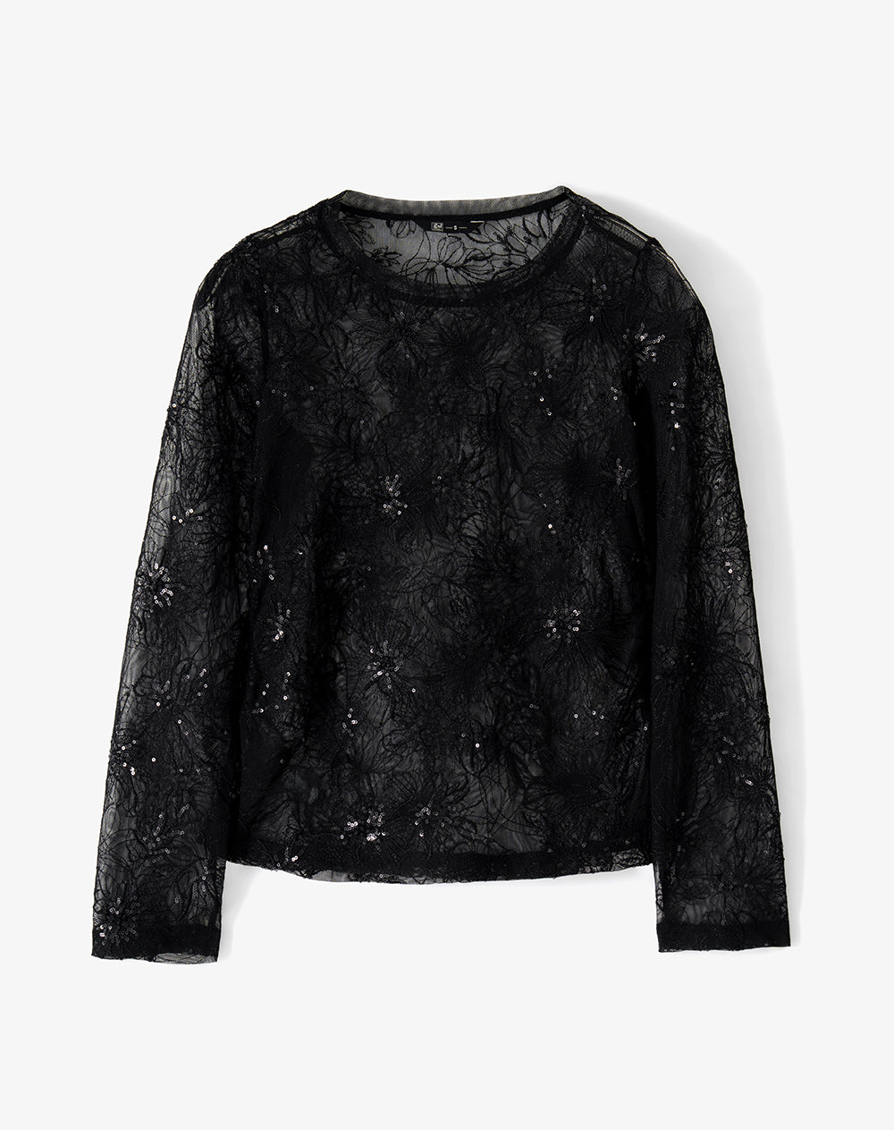 Camisa ted manga larga negra mujer