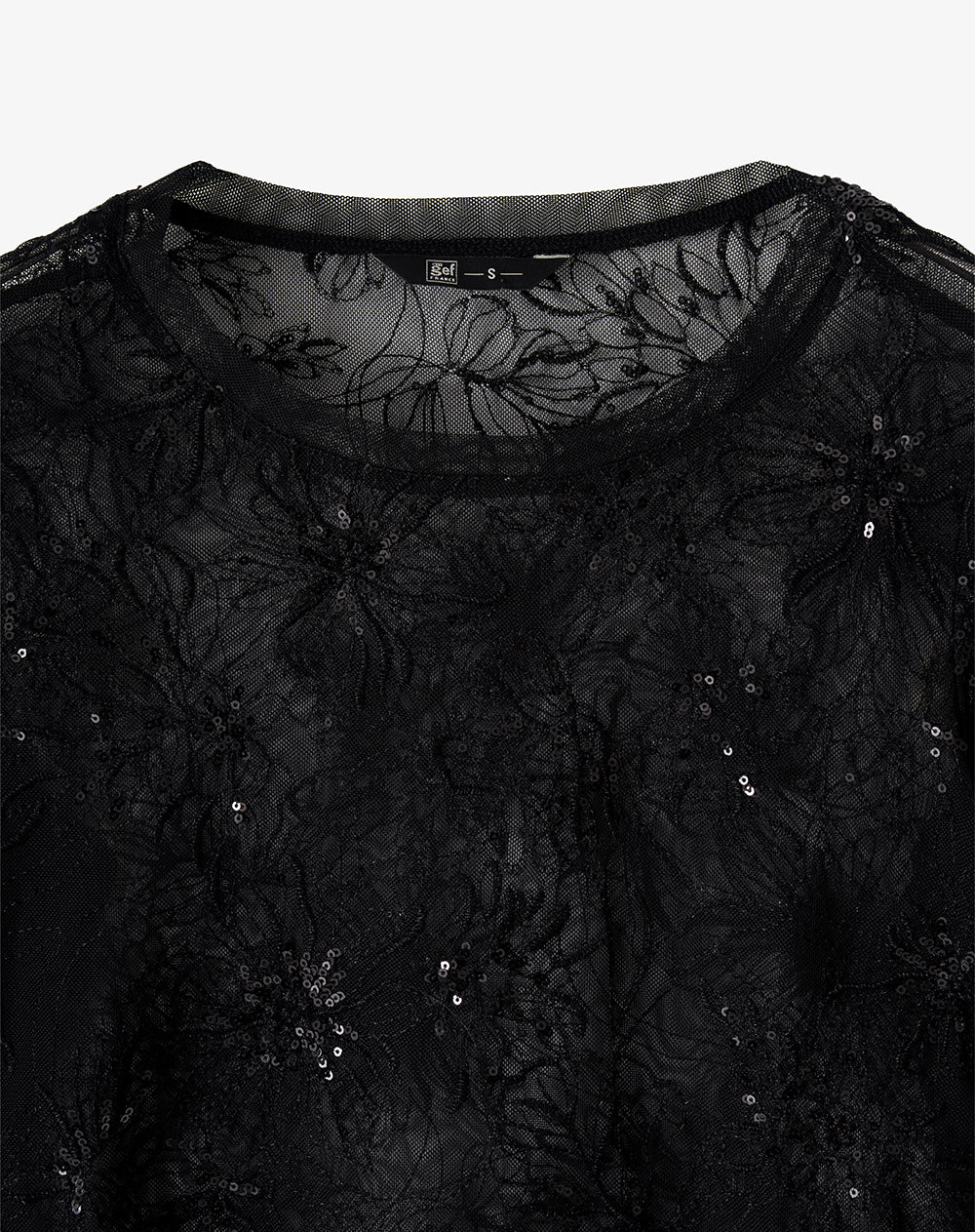 Camisa ted manga larga negra mujer