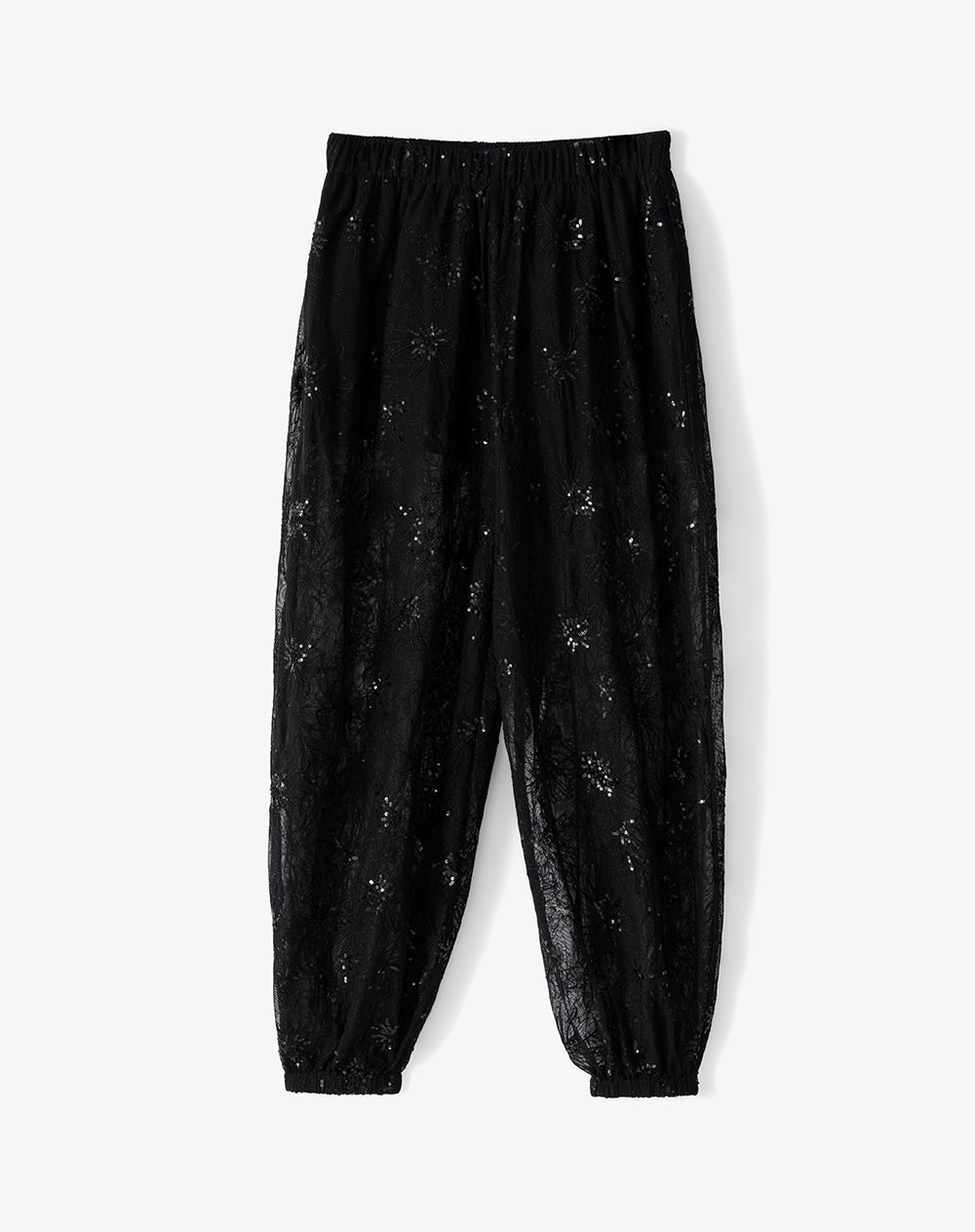 Pantalón loose tiro medio negro mujer