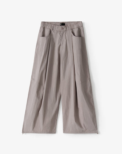 Pantalón baggy tiro medio café mujer