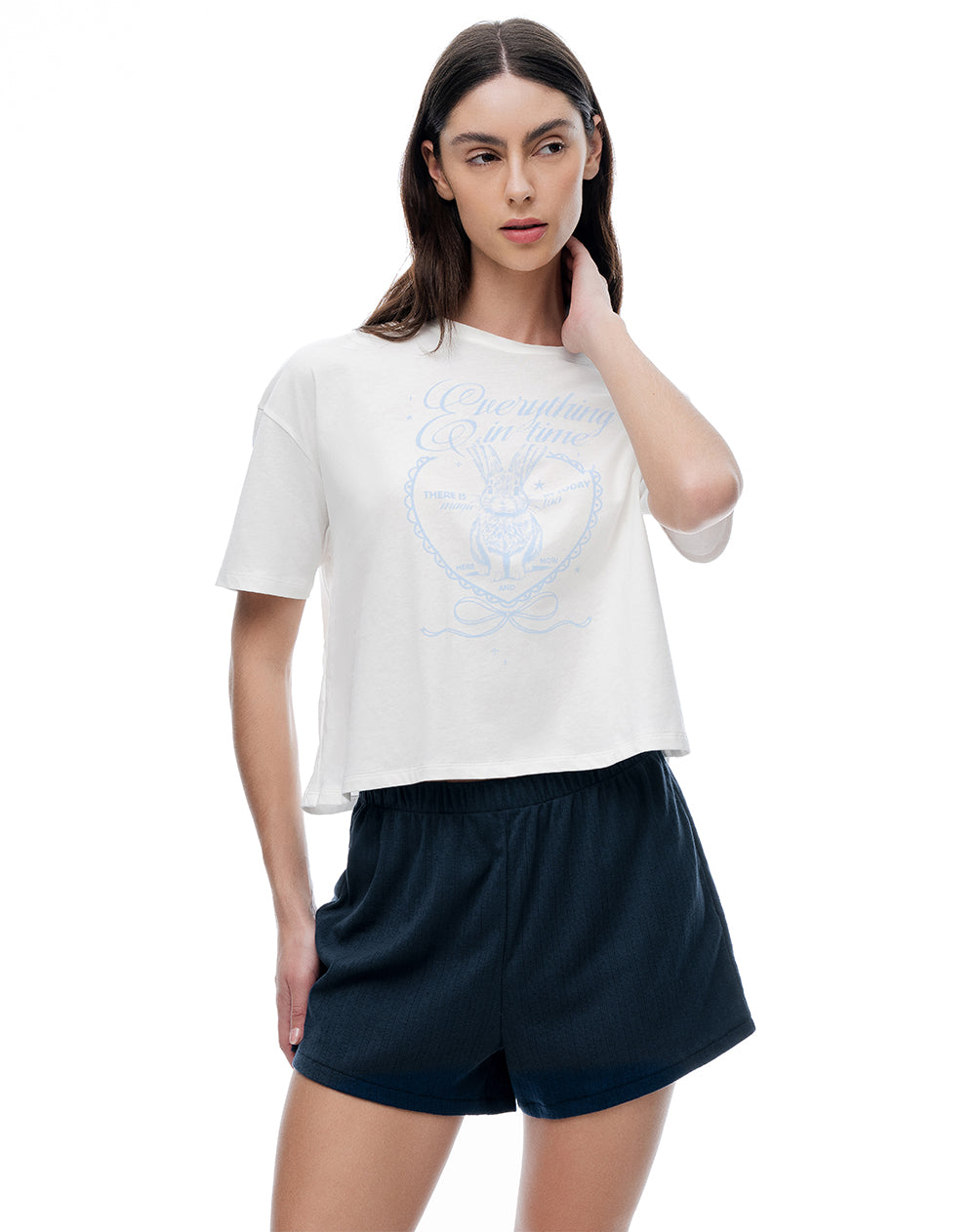 Pijama relaxed manga corta azul