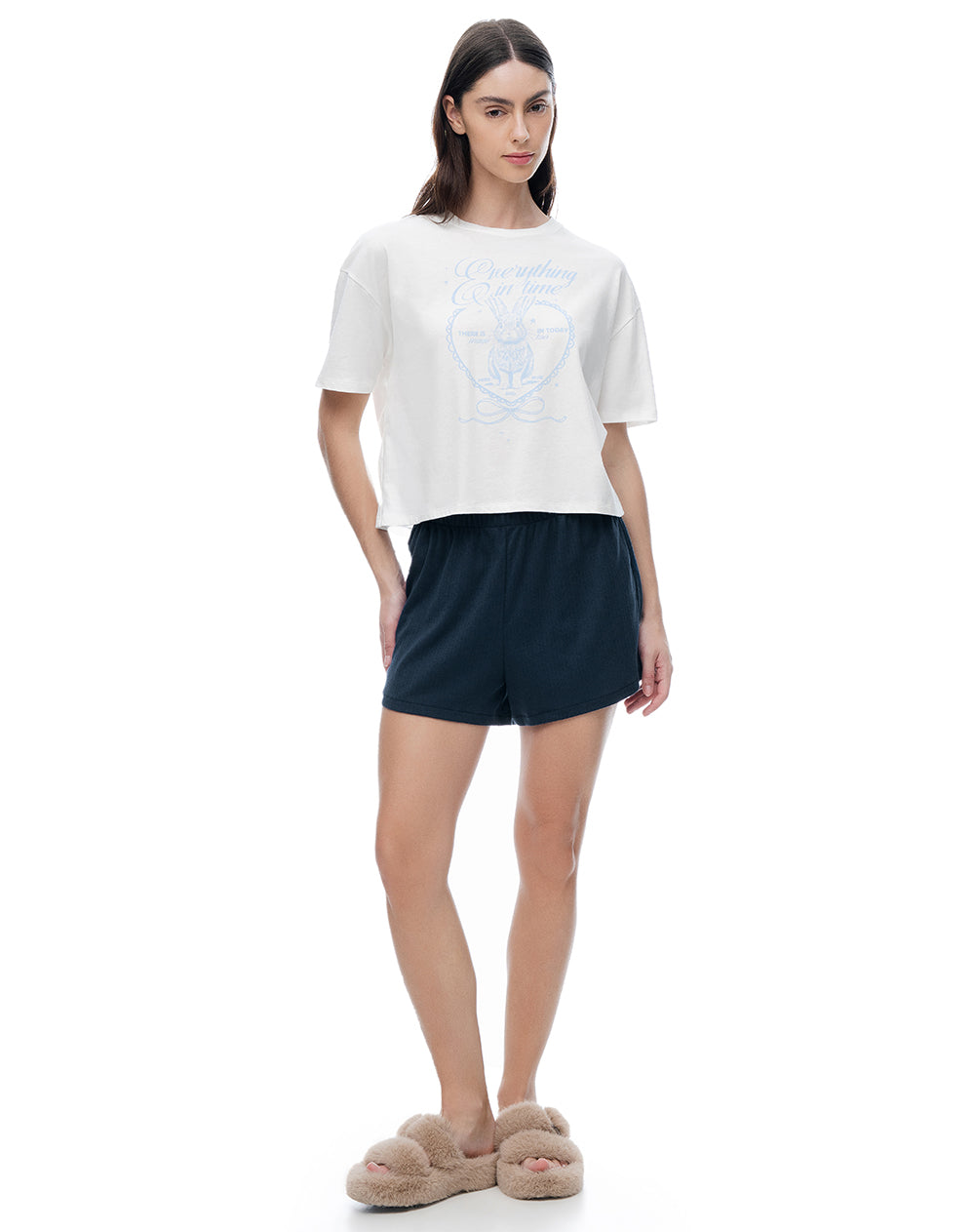 Pijama relaxed manga corta azul