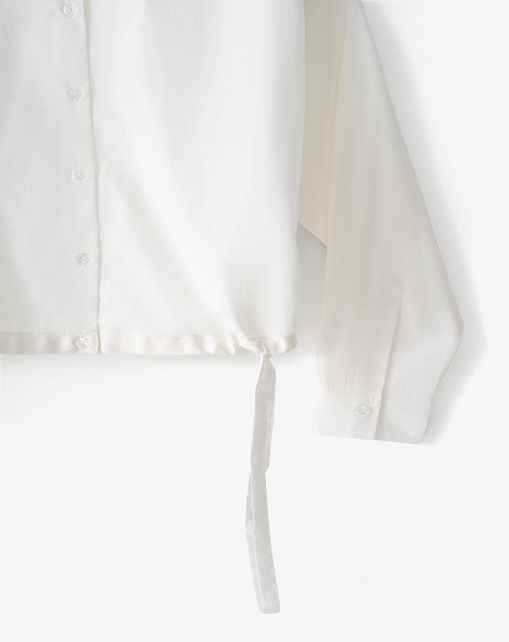 Camisa regular manga larga blanca mujer
