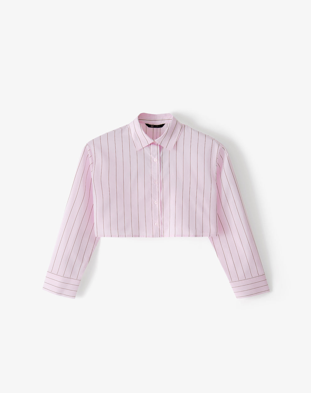 Camisa cropped manga larga rosada estampada mujer