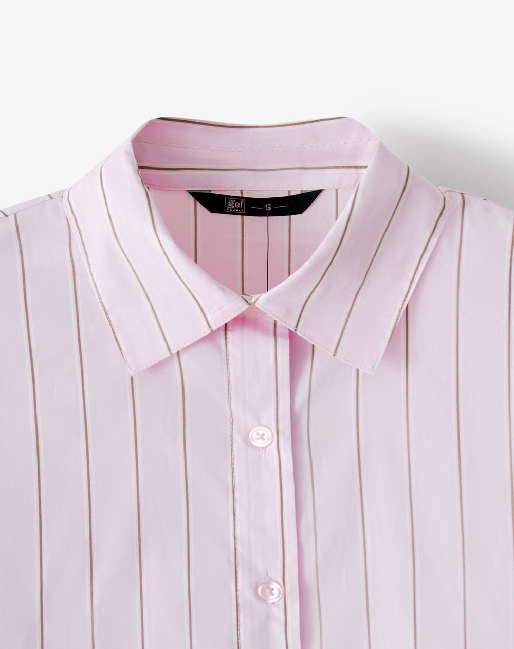Camisa cropped manga larga rosada estampada mujer