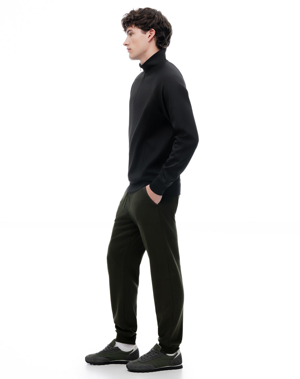 Jogger regular tiro medio verde hombre