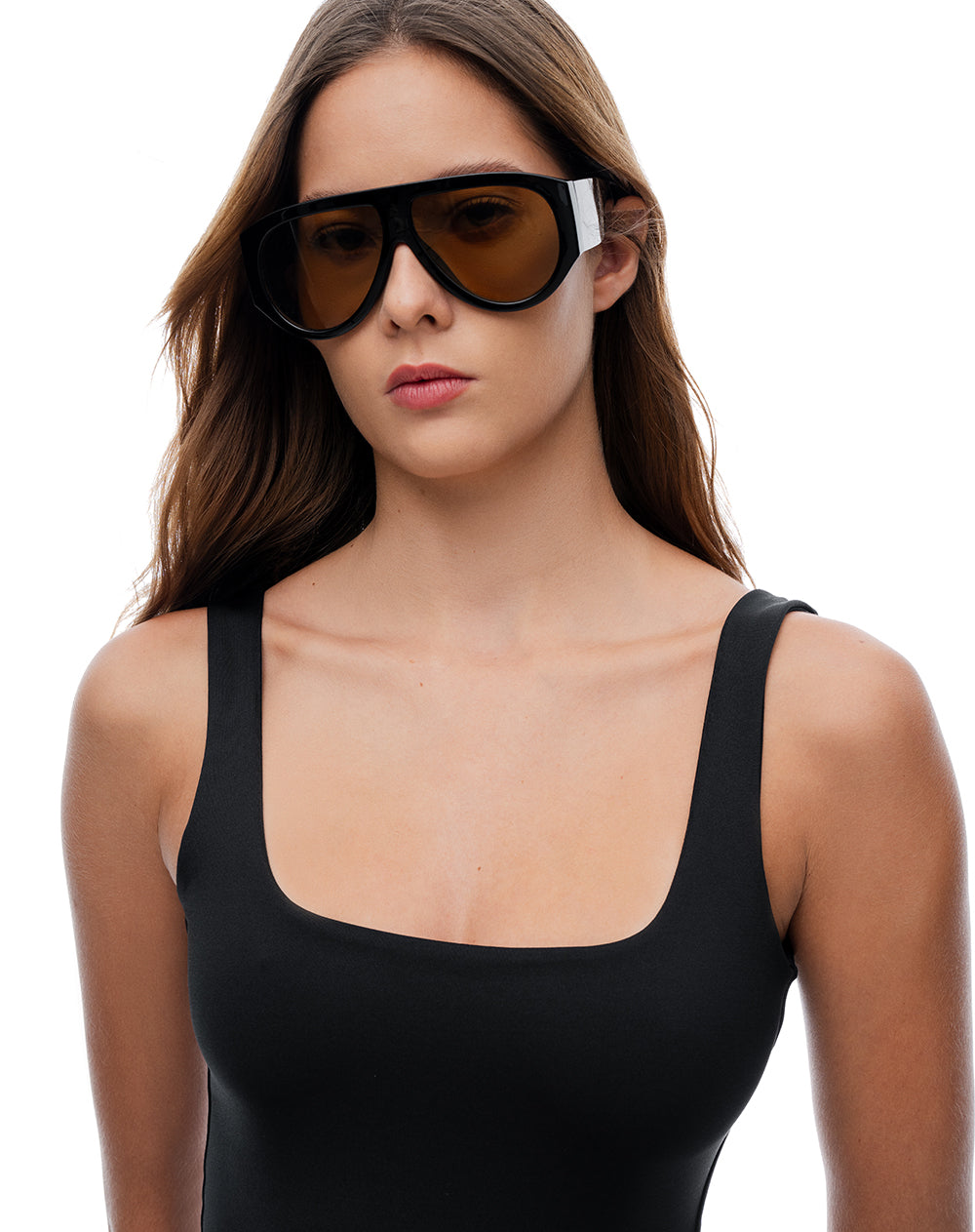 Body cuello cuadrado negro mujer