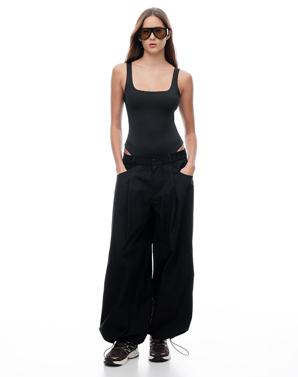 Body cuello cuadrado negro mujer