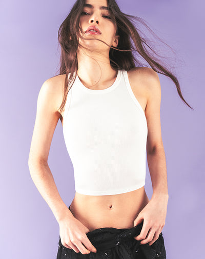 Camiseta slim blanca mujer