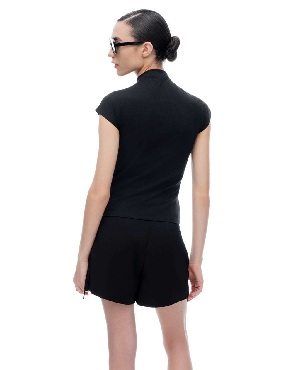 Camiseta ted manga corta negra mujer