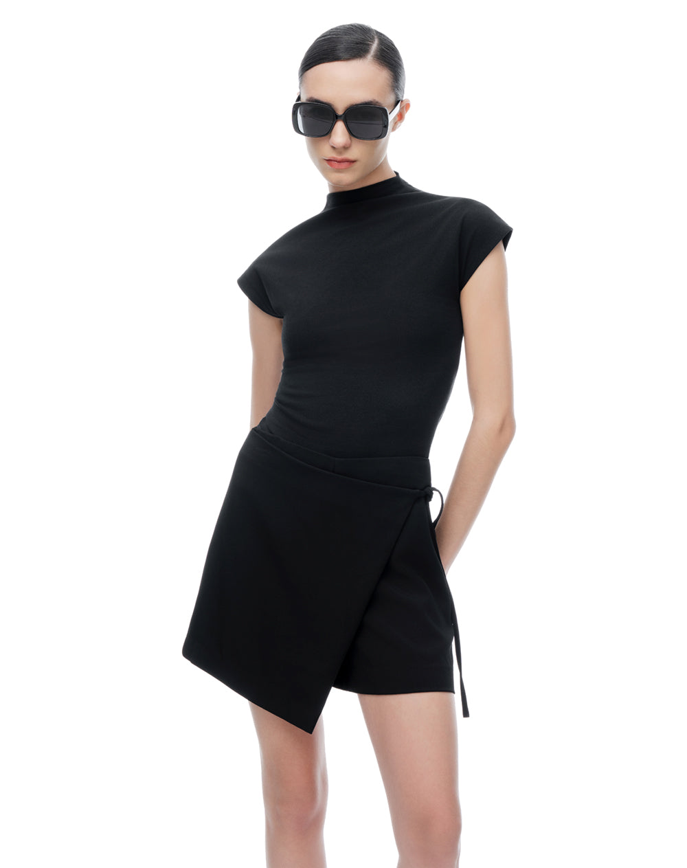Camiseta ted manga corta negra mujer