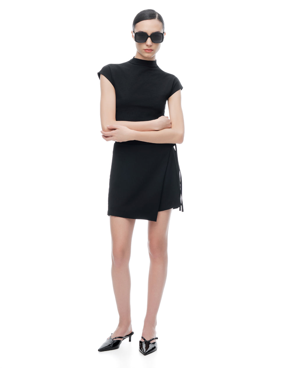 Camiseta ted manga corta negra mujer