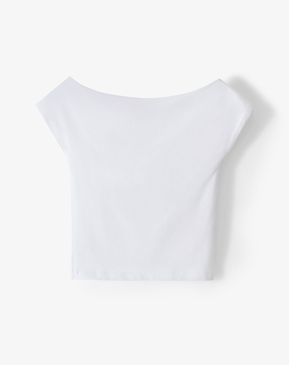 Camiseta slim manga corta blanca mujer