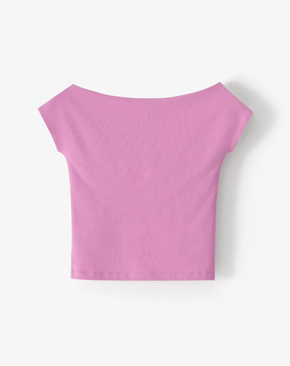 Camiseta slim manga corta rosada mujer