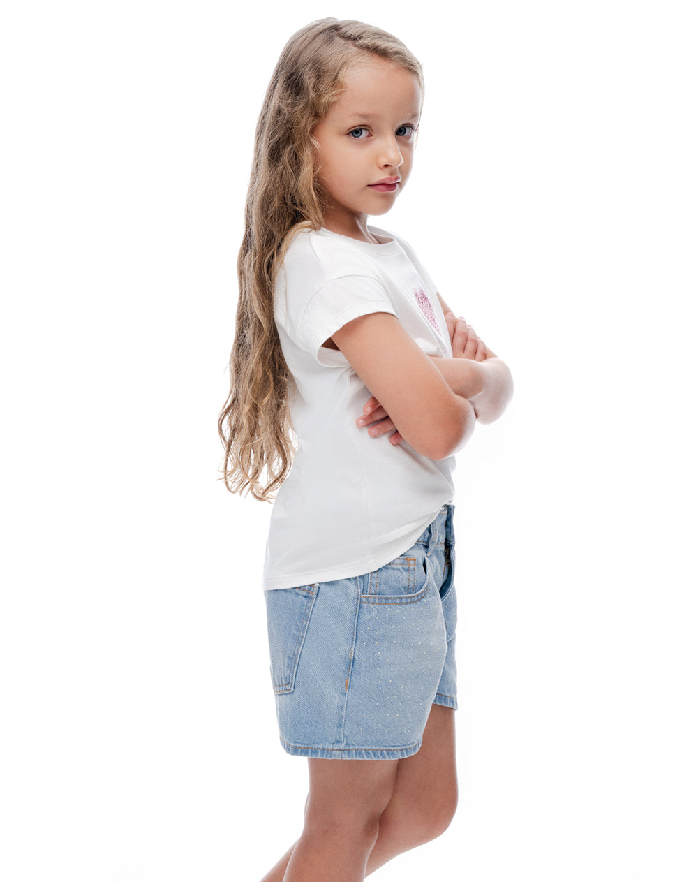 Short pantaloneta índigo medio niña