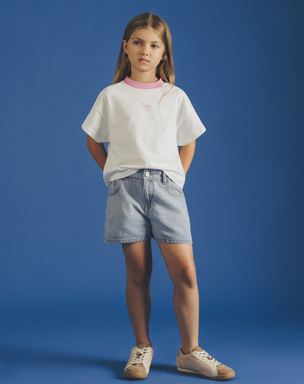Short pantaloneta índigo medio niña