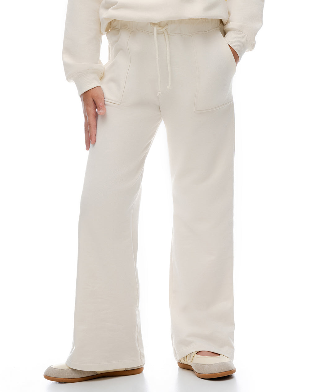 Pantalón regular tiro alto vainilla niña