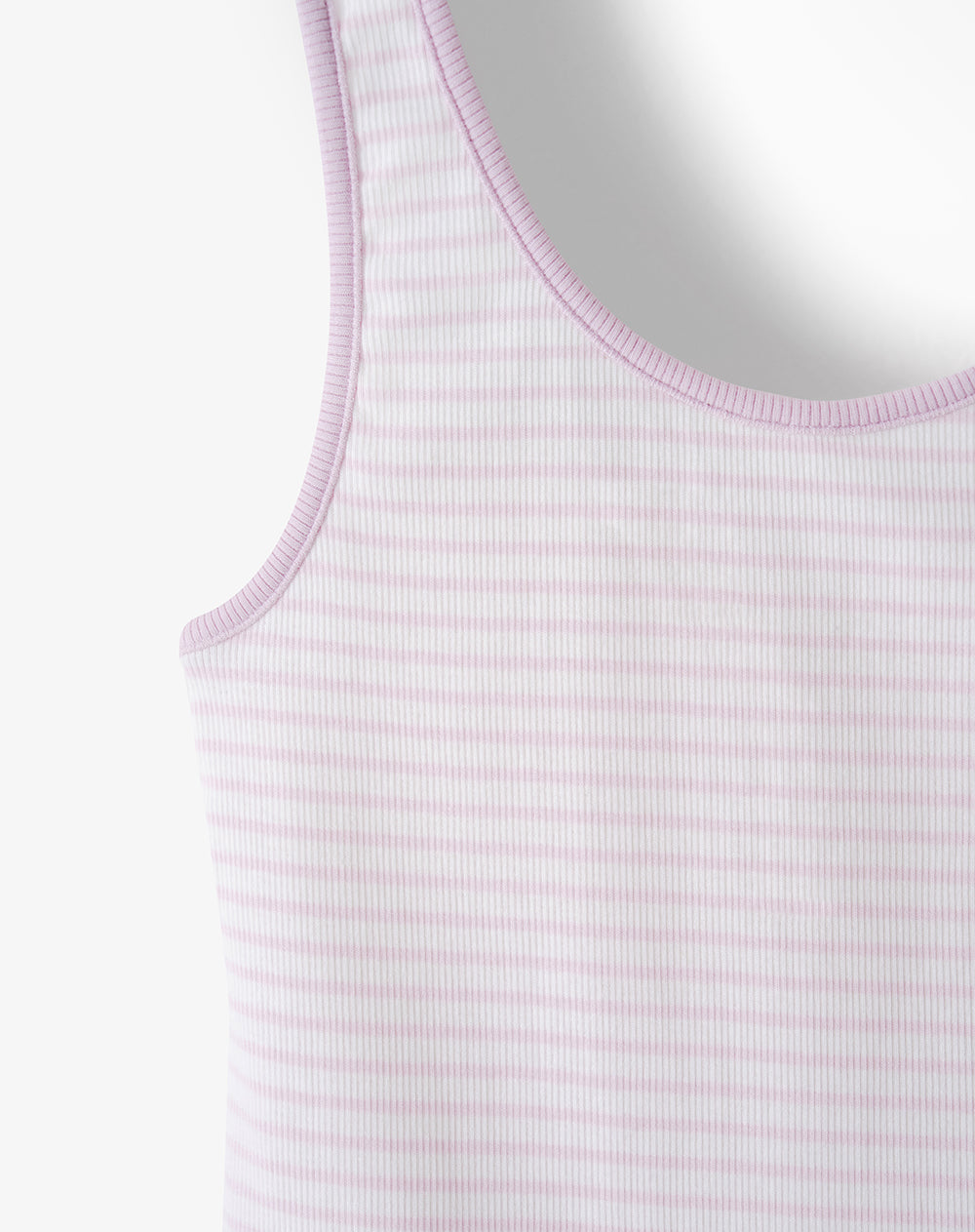 Pijama relaxed fit en rib rosado rayas
