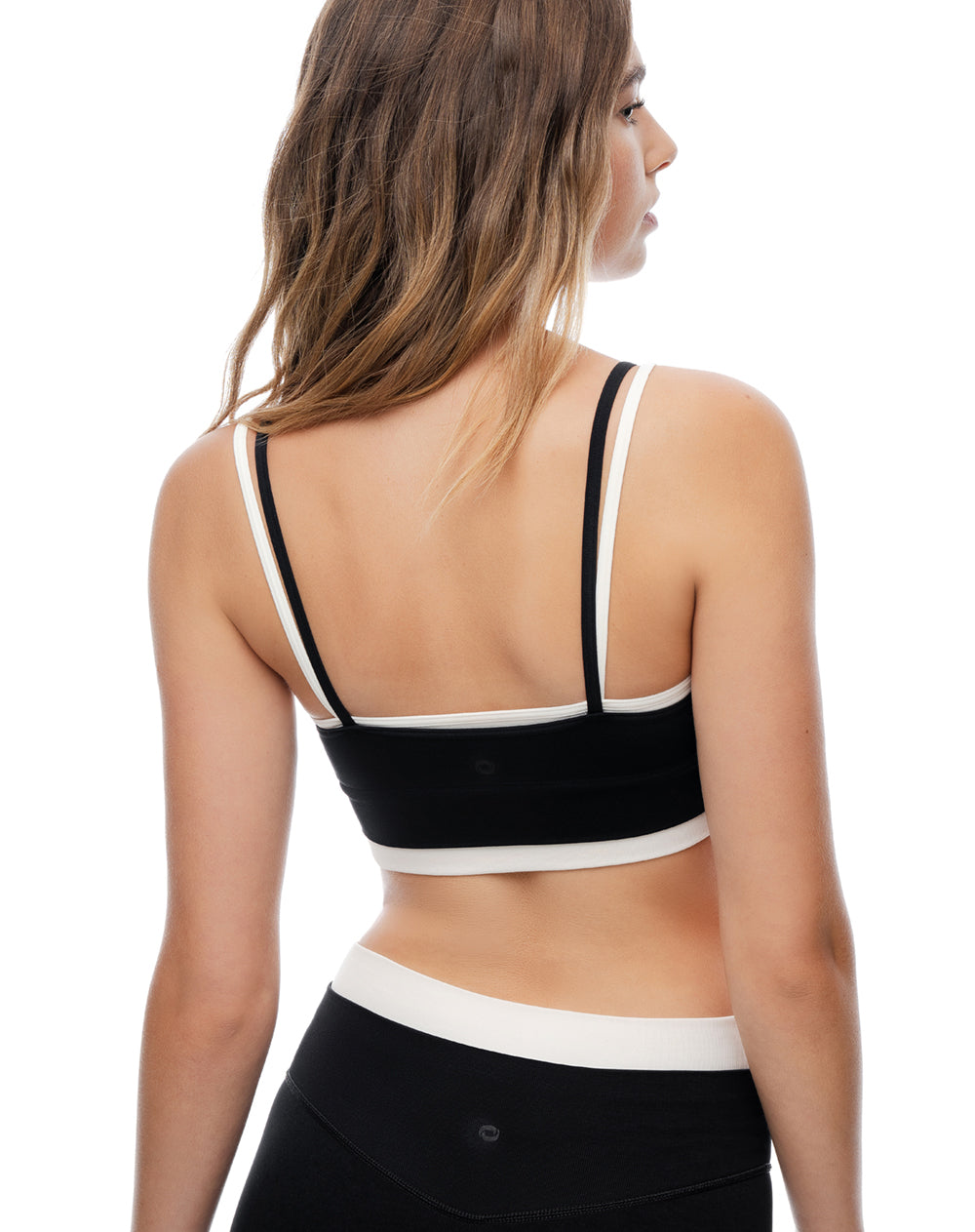Top deportivo soporte medio negro mujer