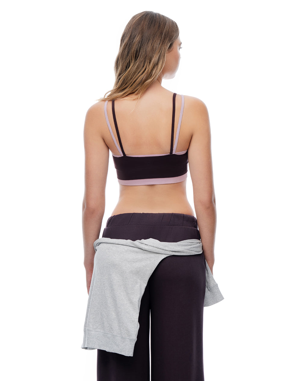 Top deportivo soporte medio vino tinto mujer