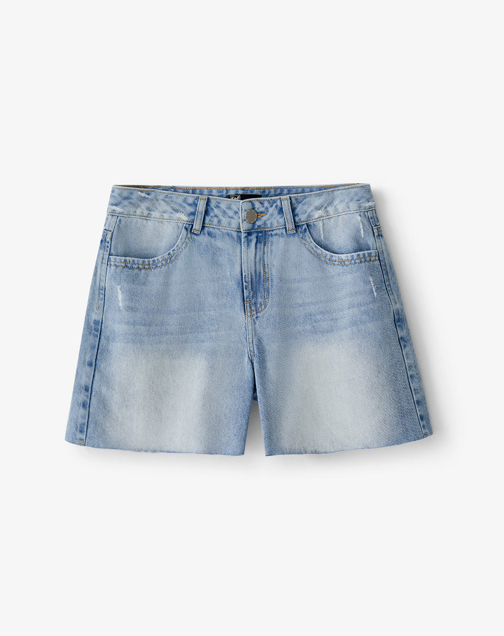 Short denim tiro medio índigo claro mujer