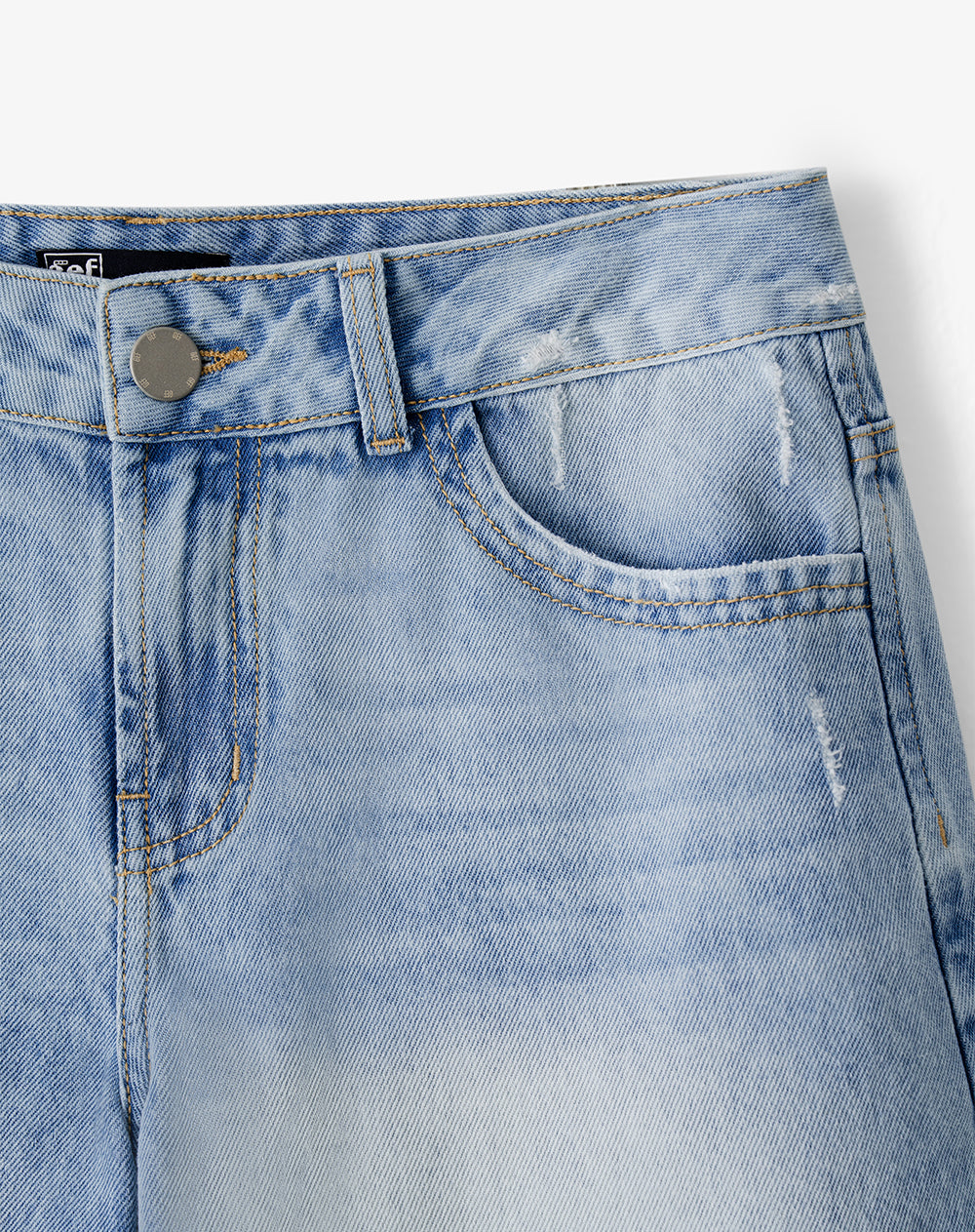 Short denim tiro medio índigo claro mujer