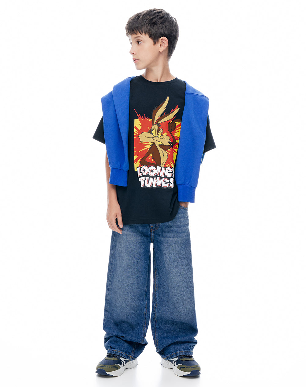 Camiseta regular manga corta azul