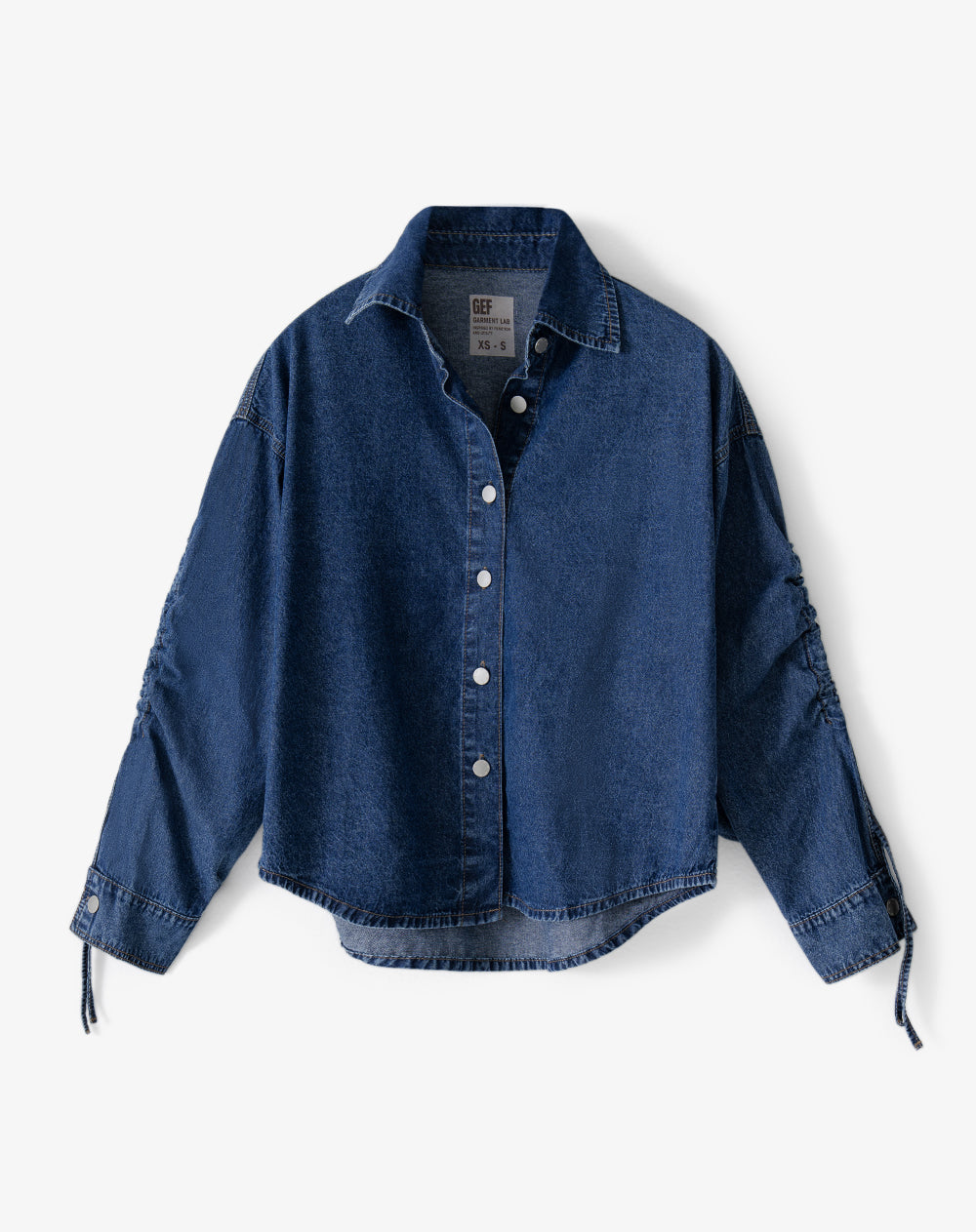 Camisa oversize manga larga índigo medio mujer