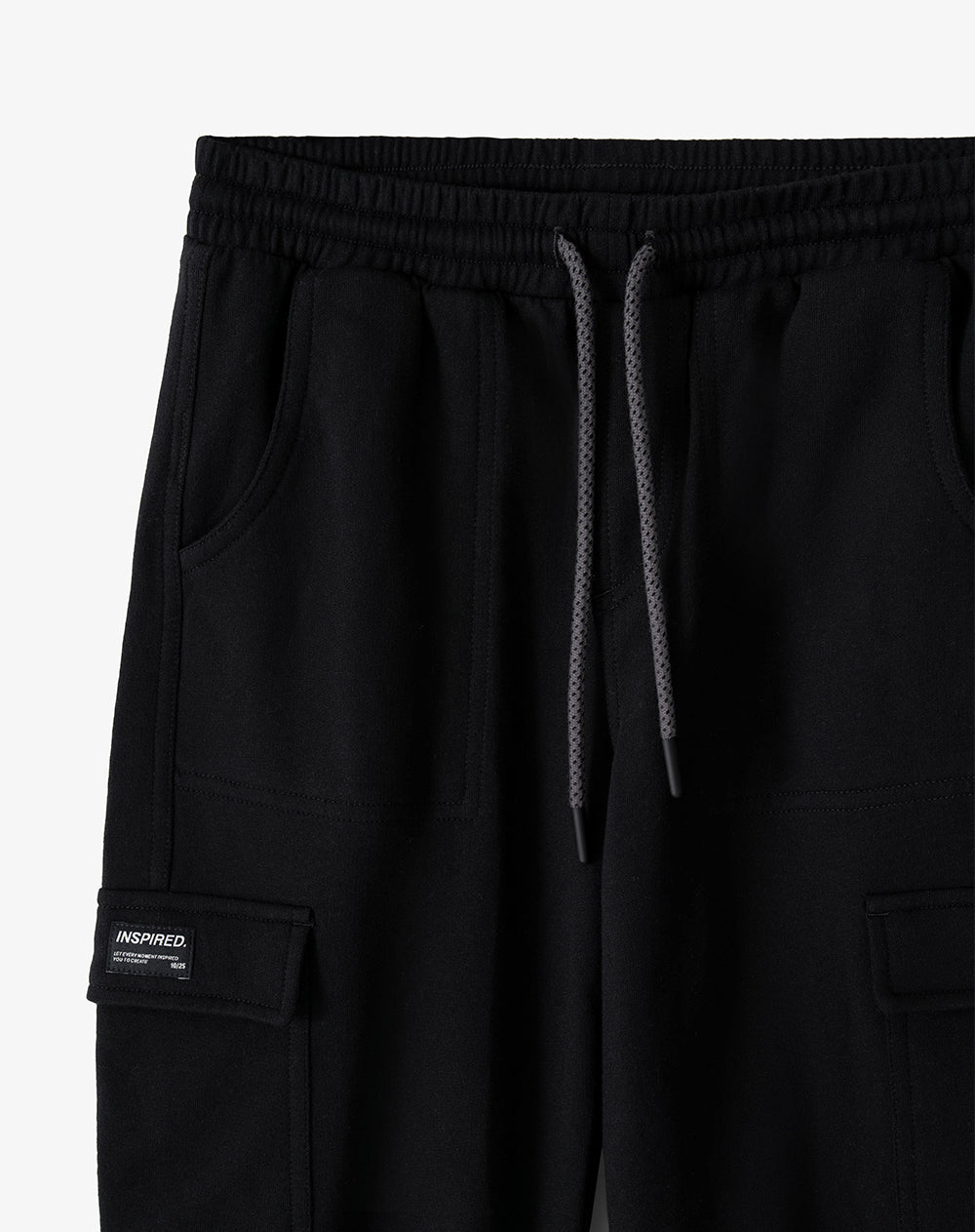 Jogger regular tiro medio negro