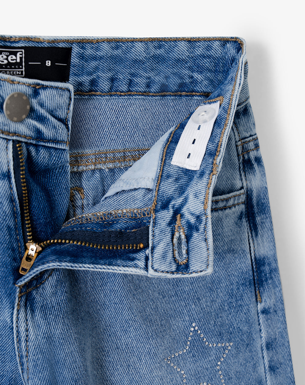 Jean loose fit tiro medio indigo