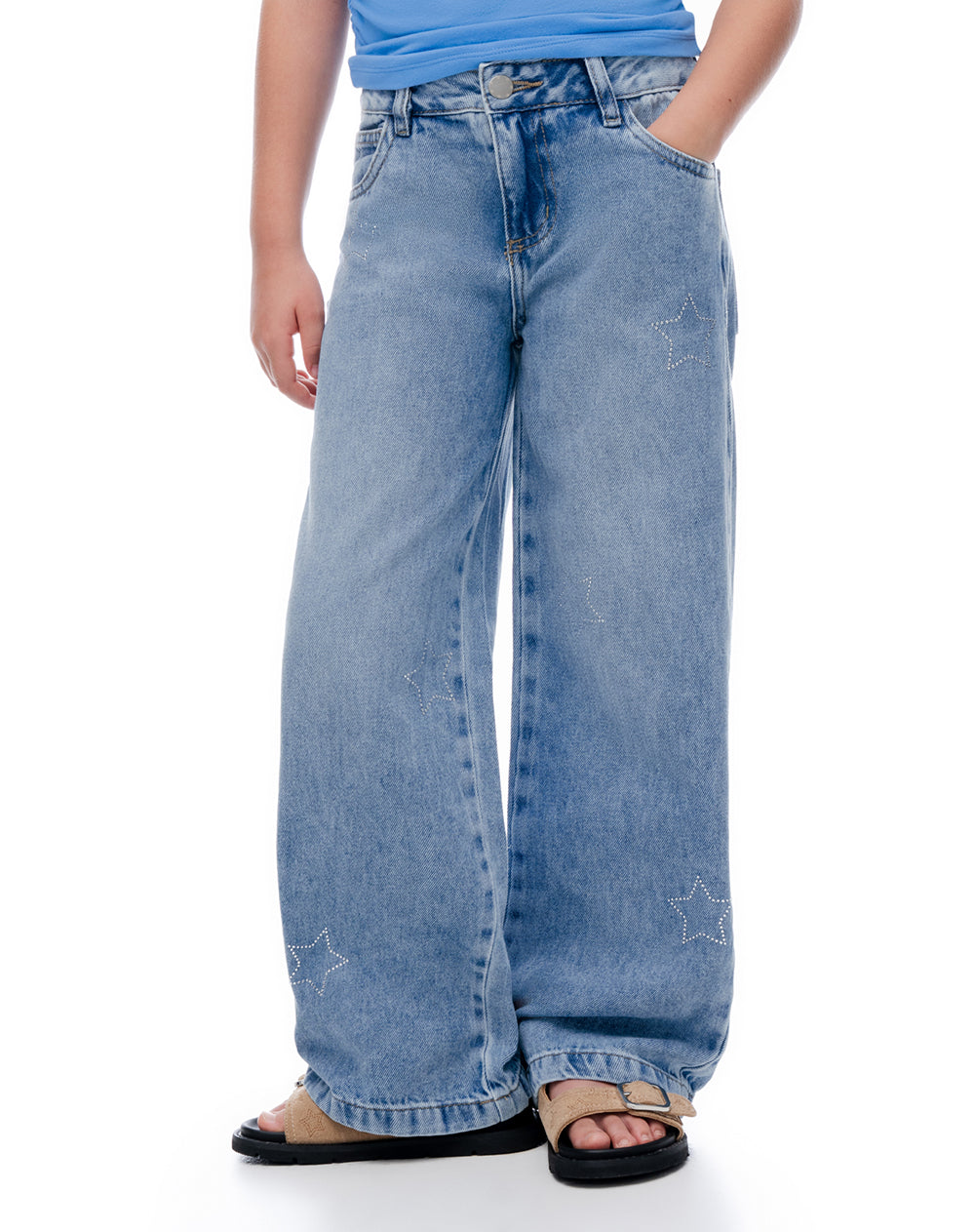 Jean loose tiro medio índigo