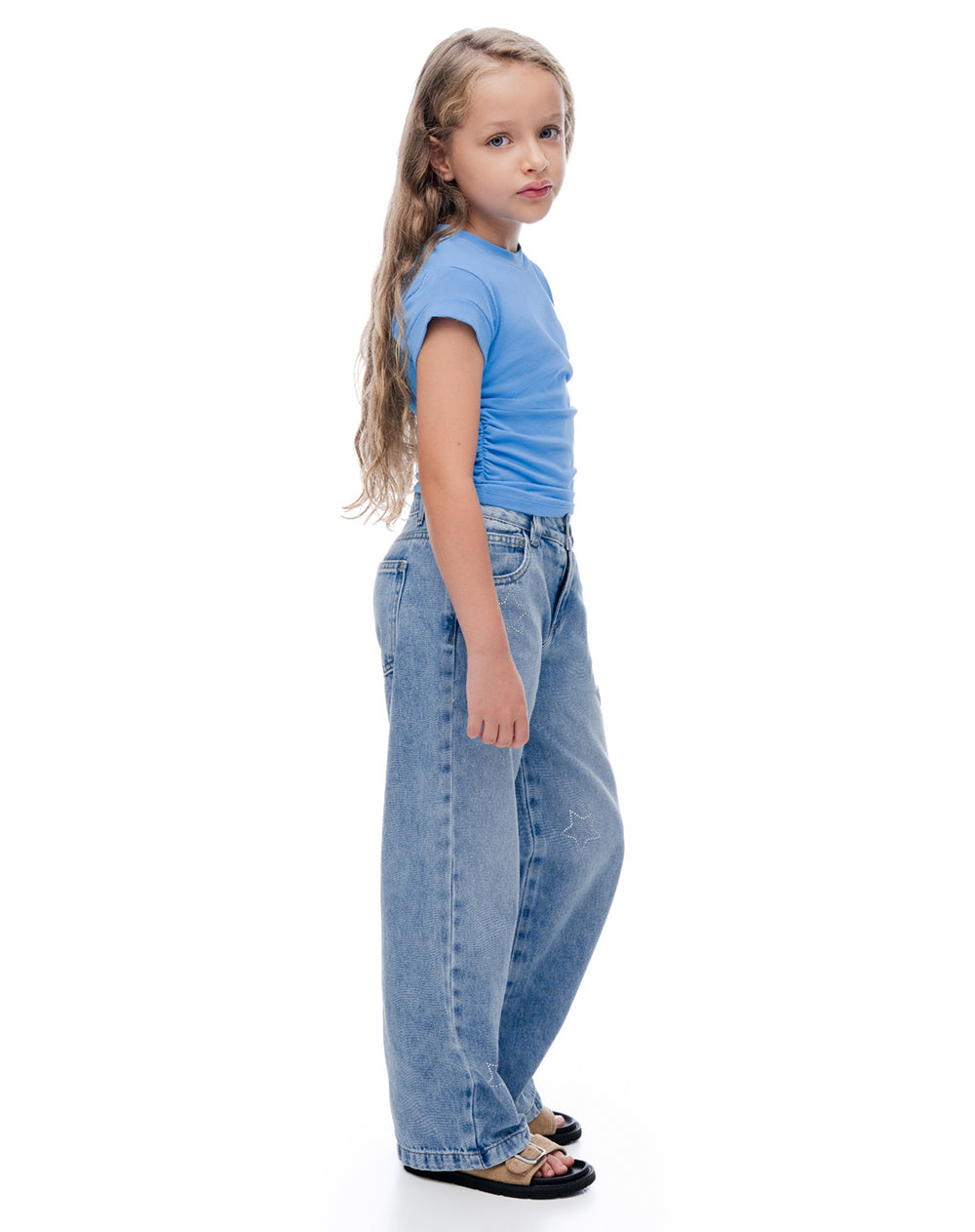 Jean loose tiro medio índigo
