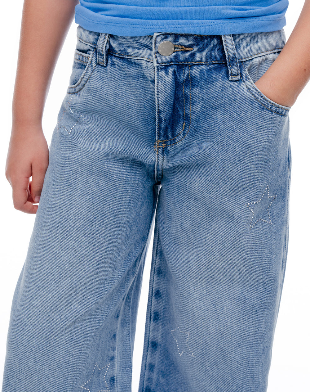Jean loose tiro medio índigo
