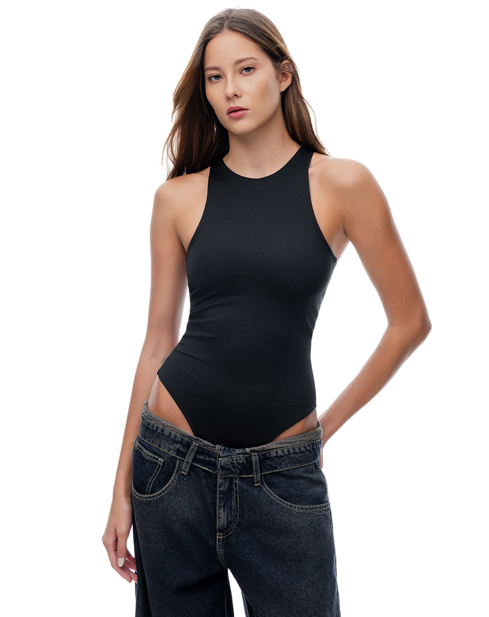 Body cuello redondo negro