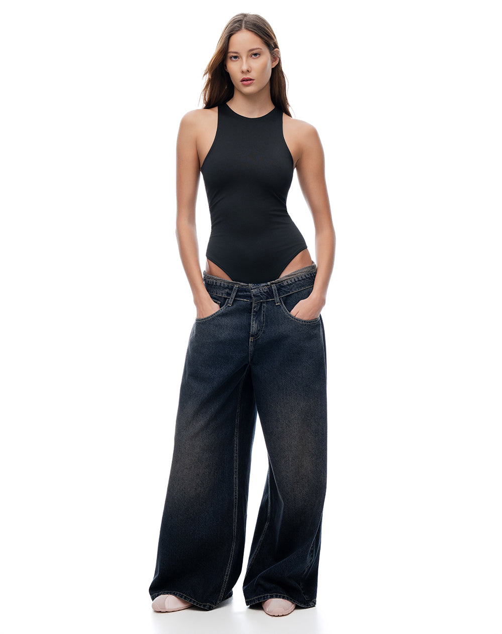 Body cuello redondo negro