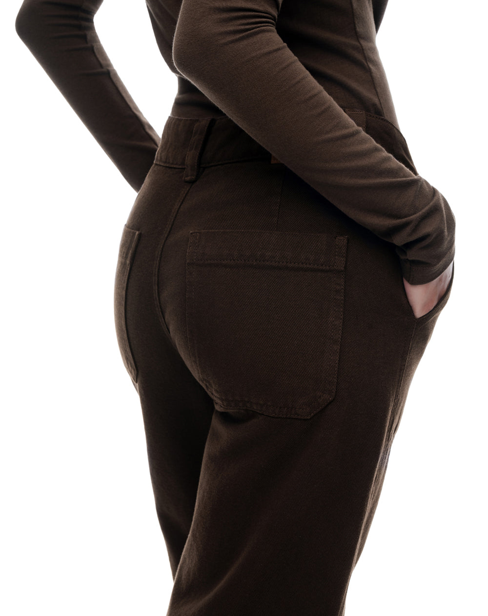 Jean culotte tiro medio chocolate mujer