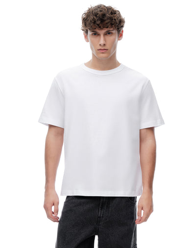 Camiseta manga corta oversize algodón blanca hombre