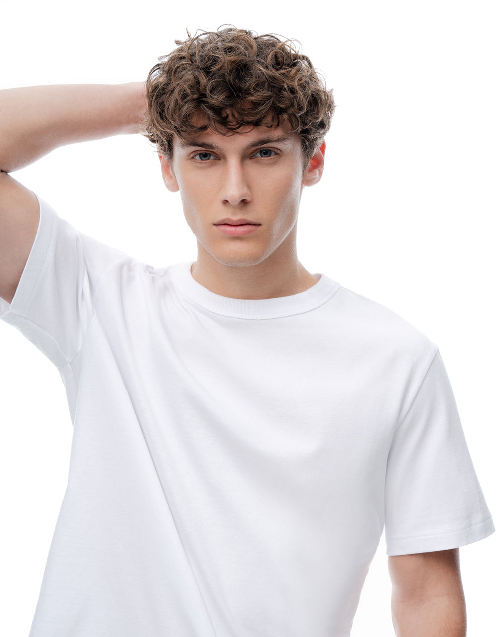 Camiseta manga corta oversize algodón blanca hombre