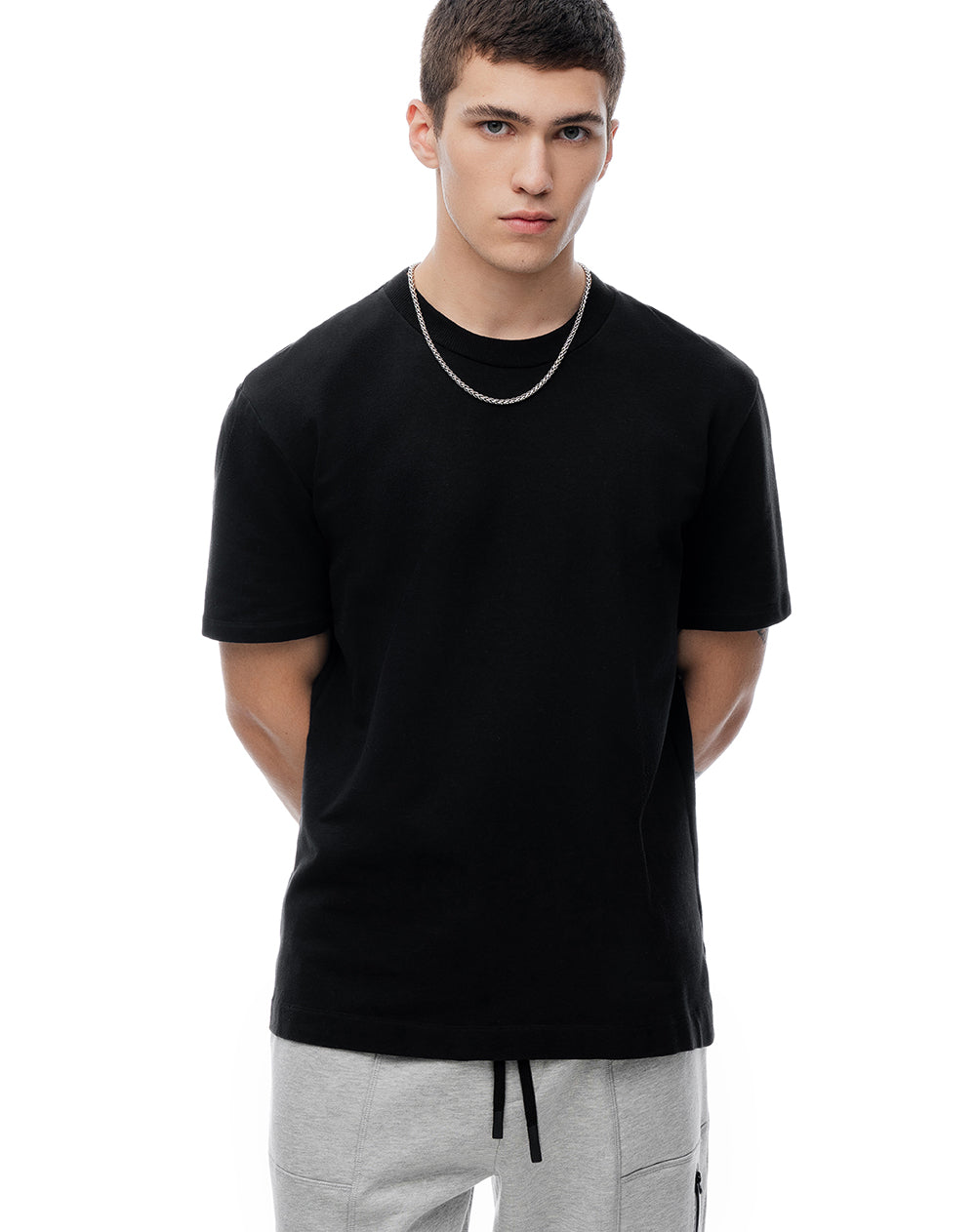 Camiseta oversize algodón negra hombre