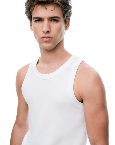 Camisilla slim algodón blanca hombre